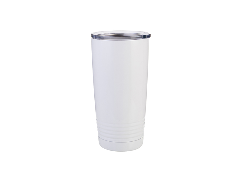 Sublimation 20oz Stainless Steel Tumbler with Ringneck Grip (White ...