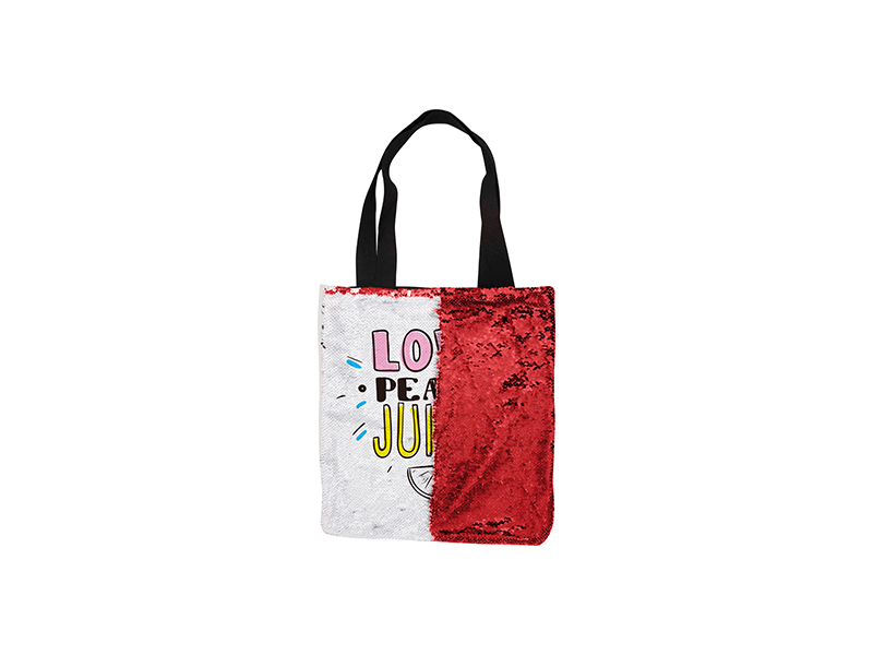 Sublimation Sequin Double Layer Tote Bag (Red/White) - JTrans Heat ...