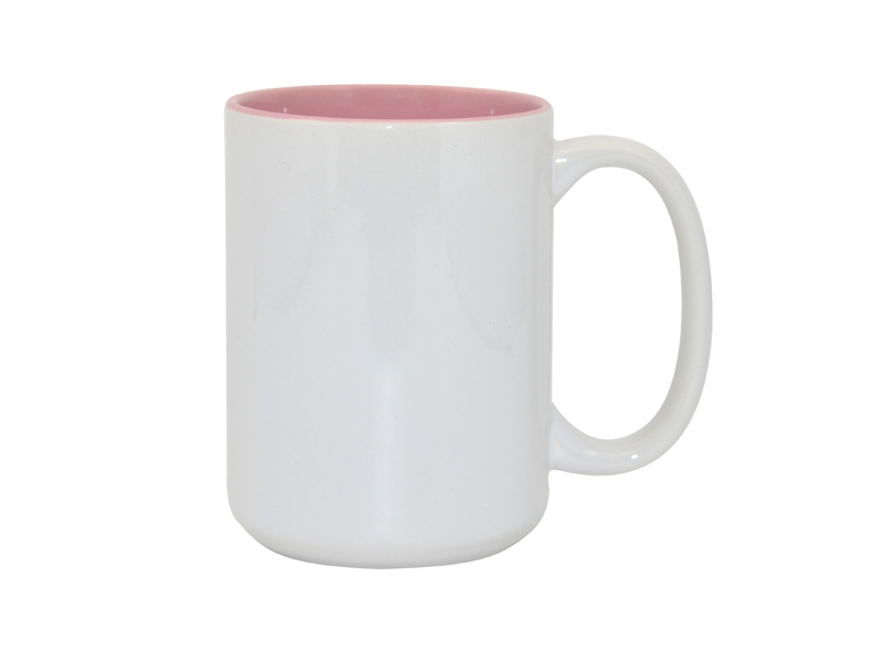 Sublimation 15oz Two Tone Color Mugs Pink Jtrans Heat Press Machine