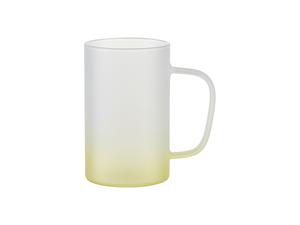 18oz/540ml Glass Beer Coffee Mugs(Frosted, Gradient Yellow)