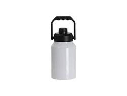64oz/2000ml Sublimation Stainless Steel Tumbler w/ Black Portable Lid(White)