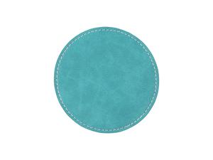 Sublimation PU Leather Round Mug Coaster (Green, 9.5cm)