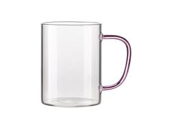 10oz. Frosted Glass Sublimation Mug with Pink Handle