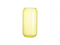 Sublimation Blanks 18oz/550ml Full Color Can Glass Mug with Straw(Yellow)
